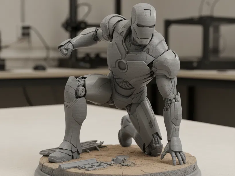 Iron Man – Mẫu 3D tư thế Superhero Landing - Image 1