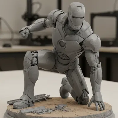 Iron Man – Mẫu 3D tư thế Superhero Landing