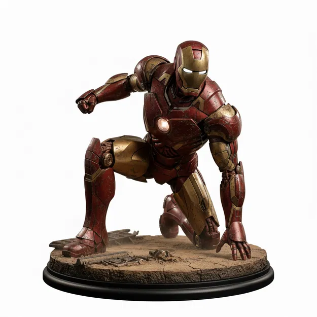 Iron Man – Mẫu 3D tư thế Superhero Landing - Image 2