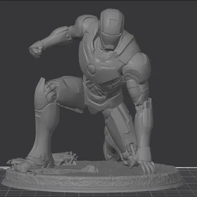 Iron Man – Mẫu 3D tư thế Superhero Landing