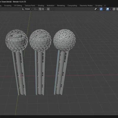 Tháp Reunion với nhiều kiểu lattice khác nhau