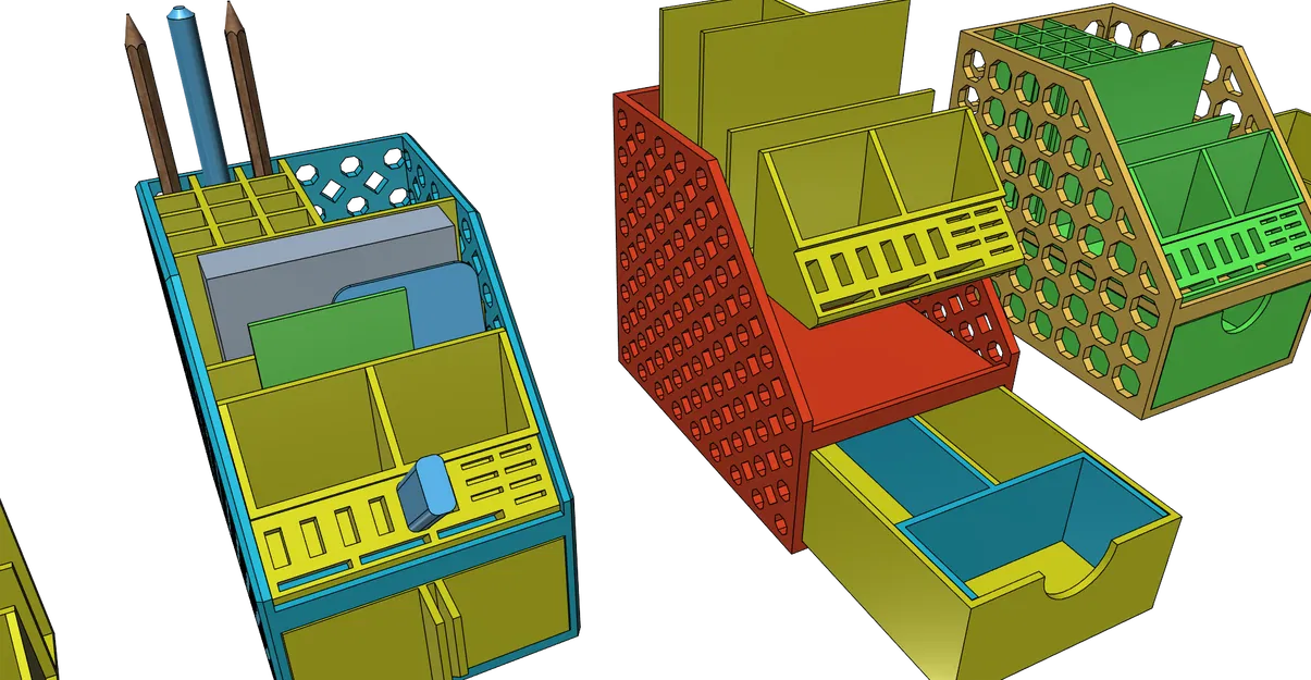 Khay organizer để bàn/văn phòng: kèm ngăn kéo, in dễ, không cần support - Image 1