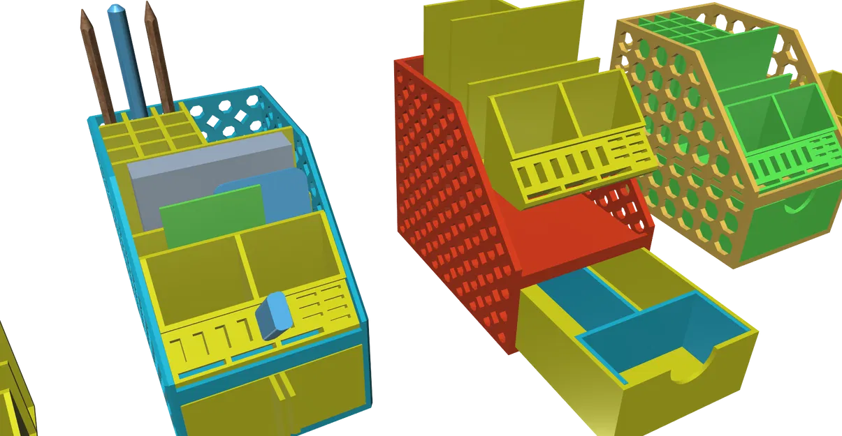 Khay organizer để bàn/văn phòng: kèm ngăn kéo, in dễ, không cần support - Image 2