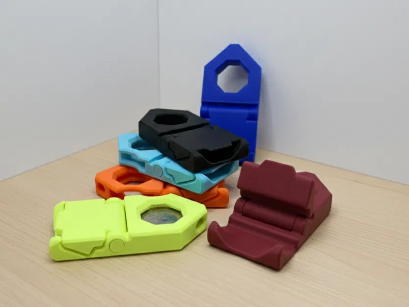 Móc khóa EDC 2-trong-1: Đế đỡ điện thoại & giữ xu xe đẩy (Print-in-Place) - Image 1