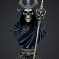 Tượng Bust Necromancer Skeleton – Lich King Dark Fantasy kèm Trượng - Thumbnail 1
