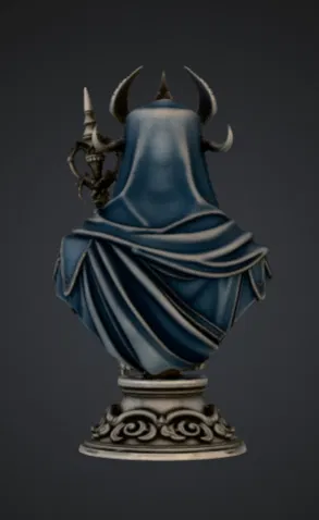 Tượng Bust Necromancer Skeleton – Lich King Dark Fantasy kèm Trượng - Image 2