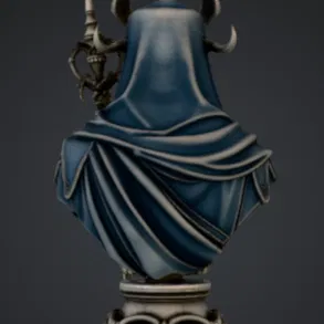 Tượng Bust Necromancer Skeleton – Lich King Dark Fantasy kèm Trượng