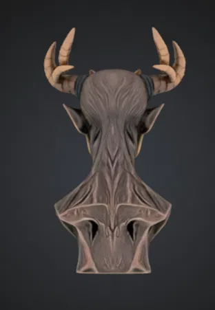 Tượng Bán Thân Quỷ Có Sừng – Nhân Vật Fantasy Tiefling Nam - Image 2