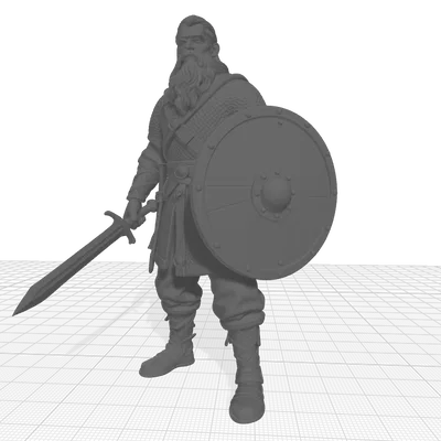 Chiến binh Vityaz của Rus cổ đại (2 kiếm và khiên)