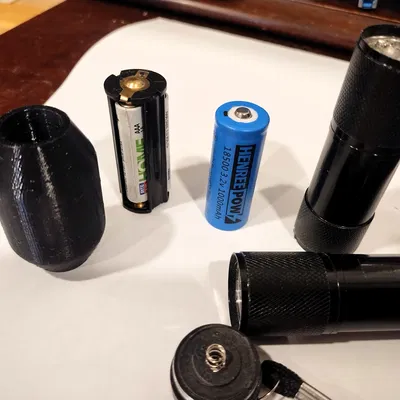 Adapter thay cartridge 3x AAA sang pin 18500 cho đèn pin LED mini