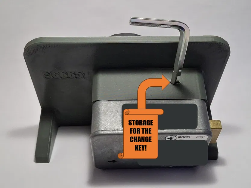 Giá đỡ khóa két cơ - hợp S&G 6630/6631/6651, có khe cất change key - Image 2