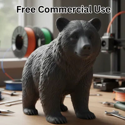 Woodland Black Bear – Tượng Gấu Đen Rừng In 3D