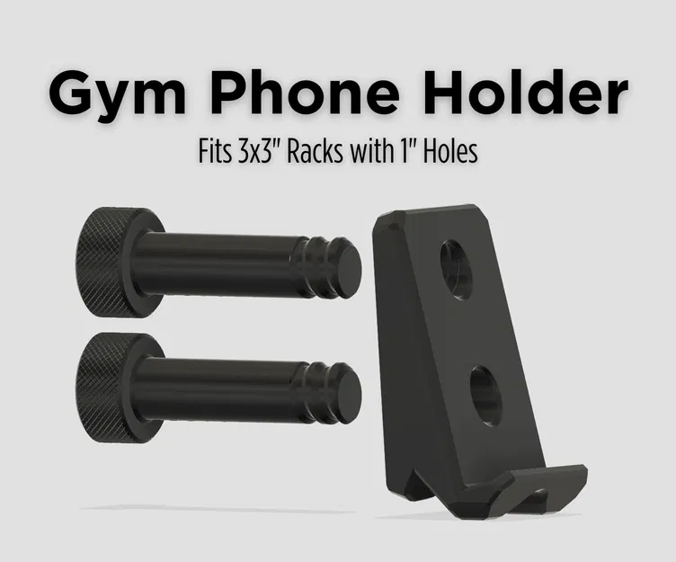 Giá đỡ điện thoại gym cho squat rack 3x3 lỗ 1" - Image 1