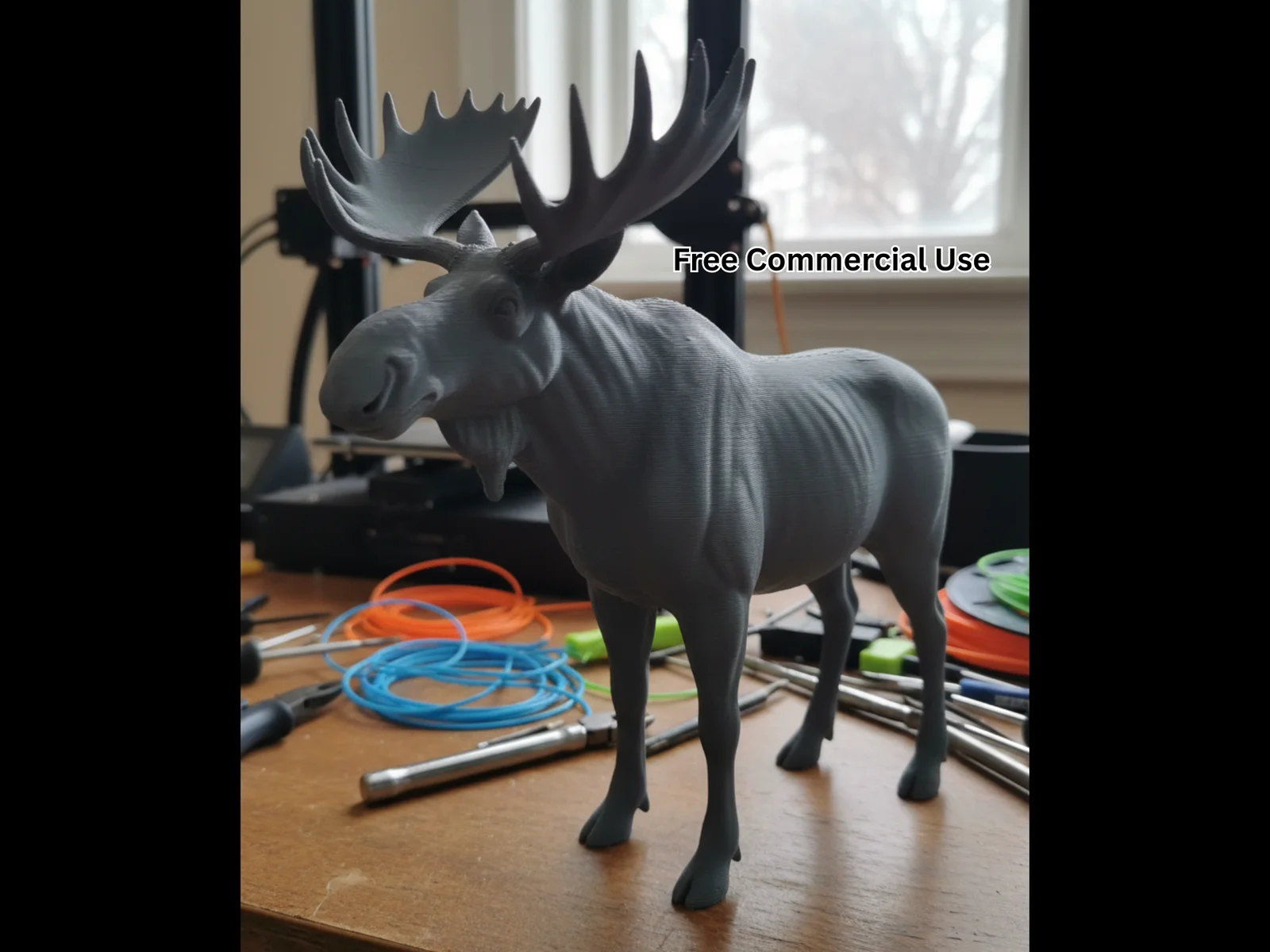 Tượng Nai Sừng Tấm Con (Realistic Moose Calf Statue) 1