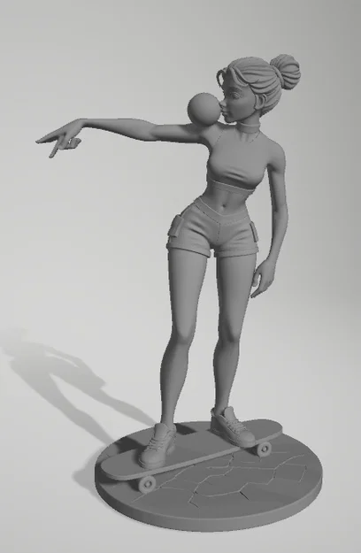 Bubble Girl ở trên ván trượt - Image 1