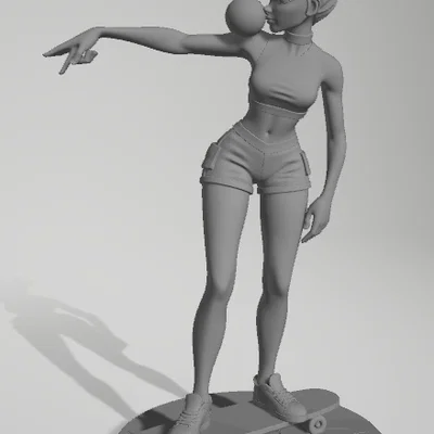 Bubble Girl ở trên ván trượt