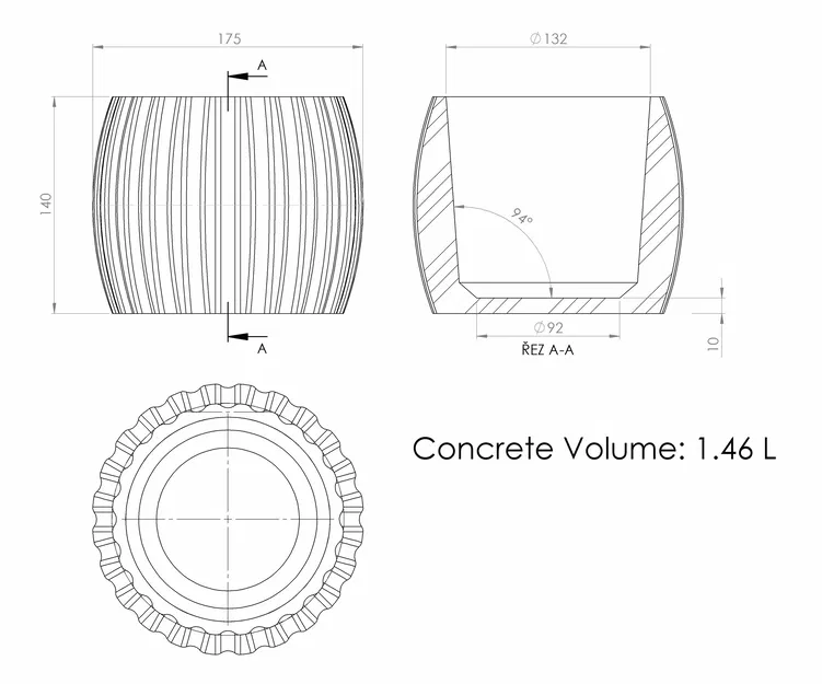 Khuôn đúc chậu cây bê tông (Concrete planter mold) - Image 2