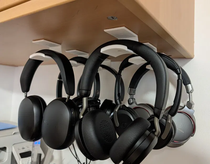 Giá treo tai nghe gắn mặt dưới kệ/tủ (Underside headphones holder) - Image 1