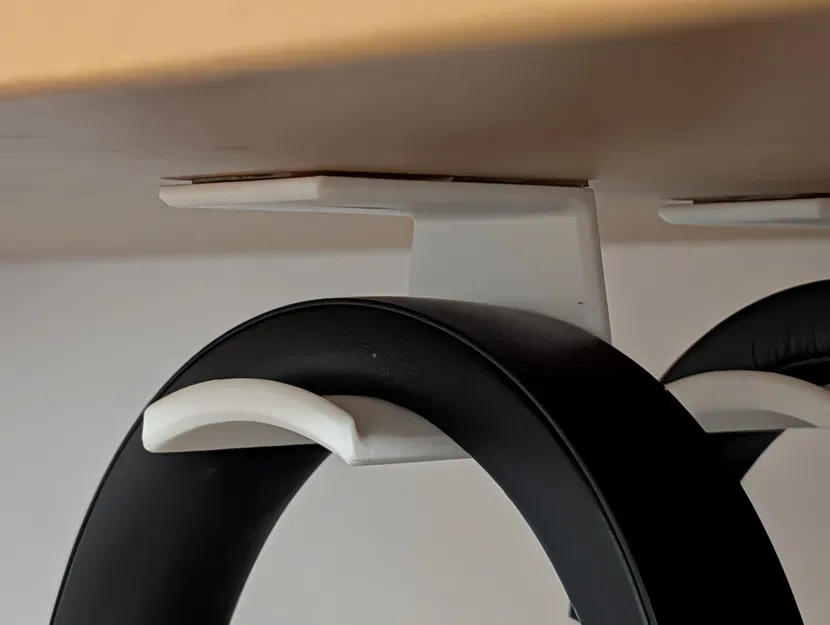 Giá treo tai nghe gắn mặt dưới kệ/tủ (Underside headphones holder) - Image 3