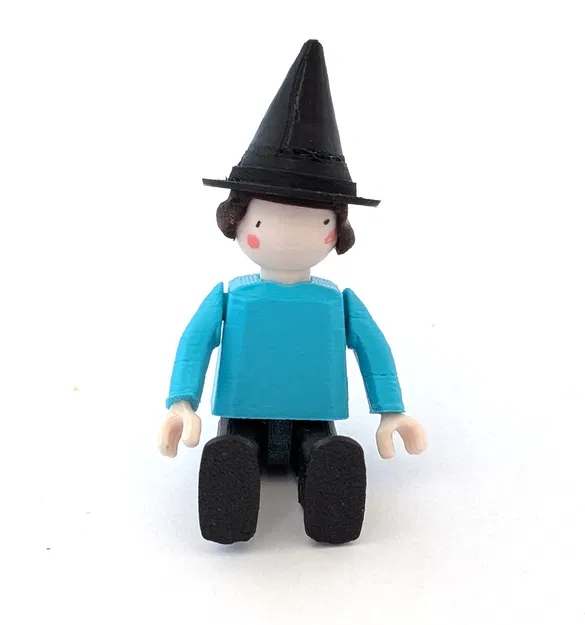 Nhân Vật Đồ Chơi Khớp Có Tùy Chọn Nón – Mô Hình 3D In Được Cho Bé Chơi Tưởng Tượng - Image 1