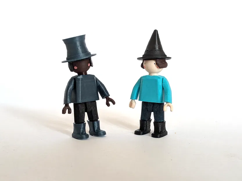 Nhân Vật Đồ Chơi Khớp Có Tùy Chọn Nón – Mô Hình 3D In Được Cho Bé Chơi Tưởng Tượng - Image 3