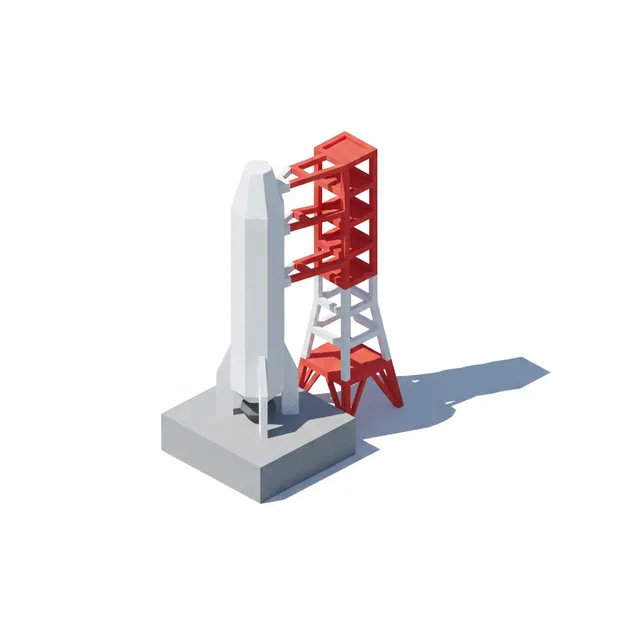 Bệ Phóng Tên Lửa Low Poly - Image 1