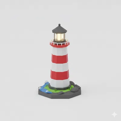 Hải đăng Low Poly (Lighthouse Low Poly)