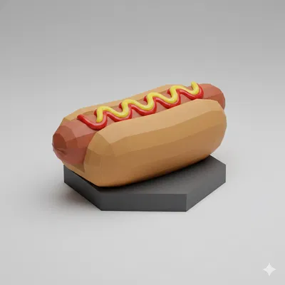 Hot-Dog Low Poly (Low Poly)