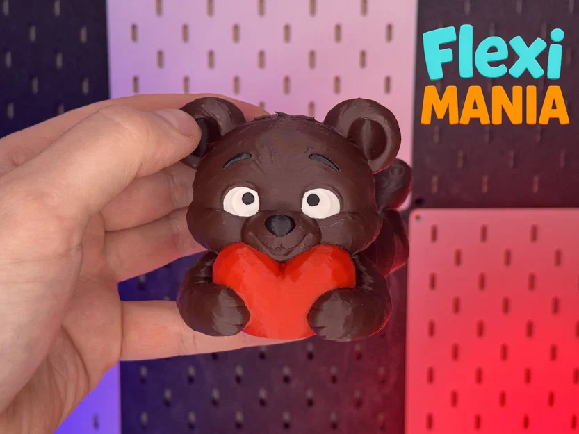 Gấu Valentine Flexi Articulated Print-in-Place – Không cần Supports - Image 3