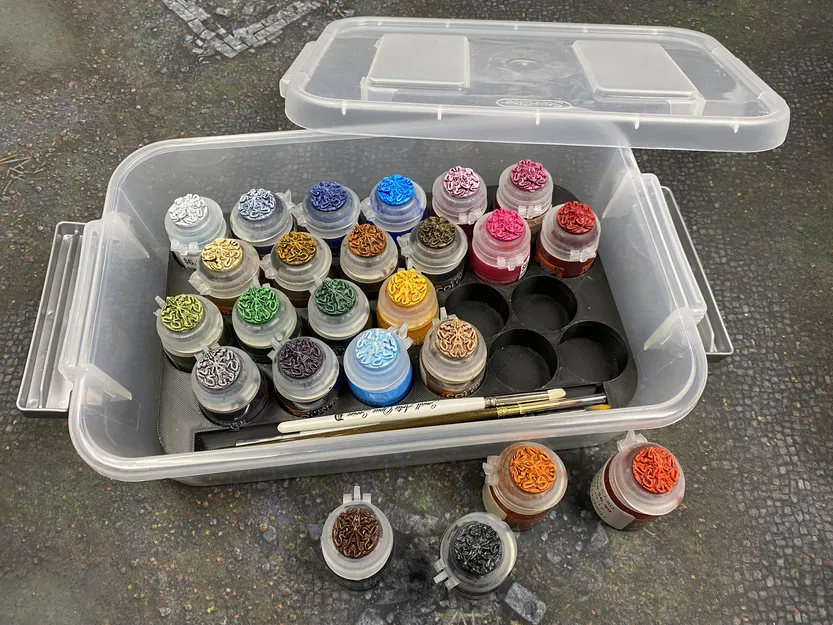 Khay đựng hũ sơn Citadel cho hộp Sterilite (Citadel Paint Pots Tray for Sterilite Container) - Image 1