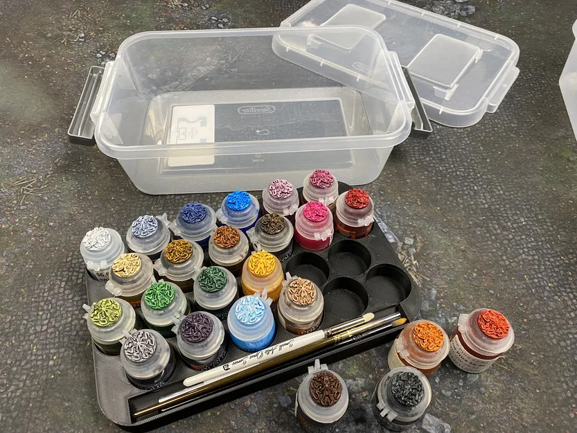 Khay đựng hũ sơn Citadel cho hộp Sterilite (Citadel Paint Pots Tray for Sterilite Container) - Image 2