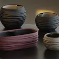 Chậu Japandi Wabi-Sabi tự tưới nước (kèm insert) - Thumbnail 1