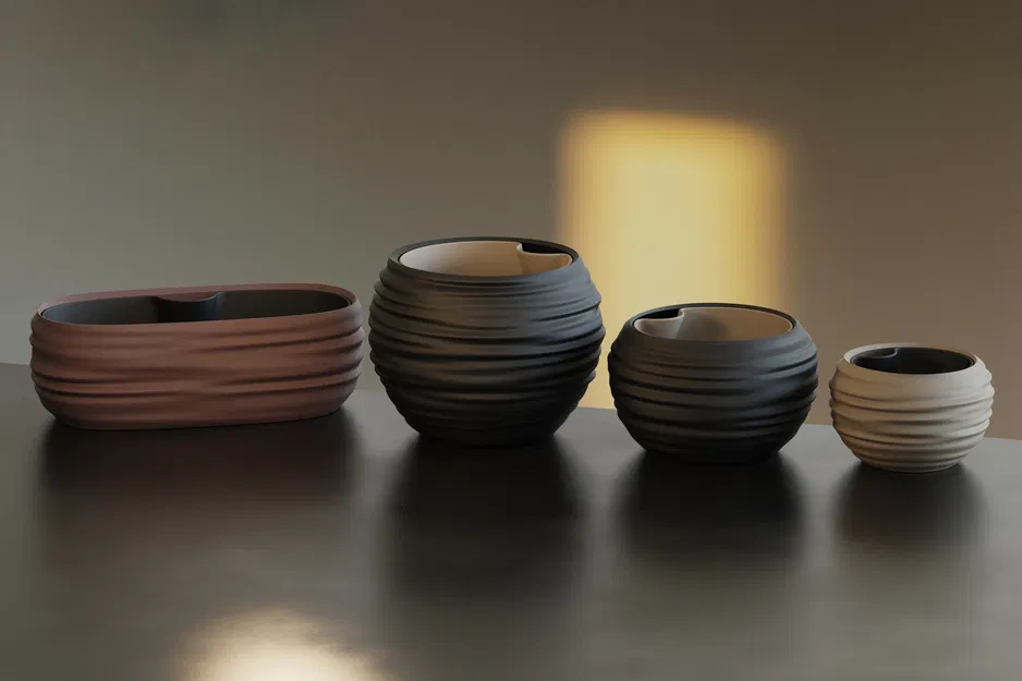 Chậu Japandi Wabi-Sabi tự tưới nước (kèm insert) - Image 3