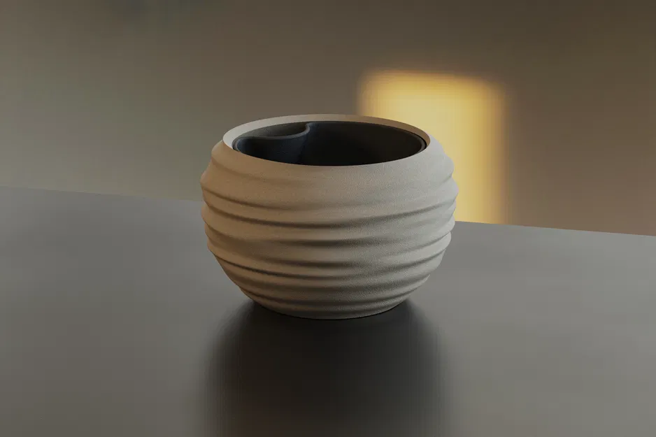 Chậu Japandi Wabi-Sabi tự tưới nước (kèm insert) - Image 4
