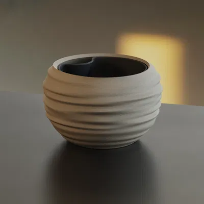 Chậu Japandi Wabi-Sabi tự tưới nước (kèm insert)