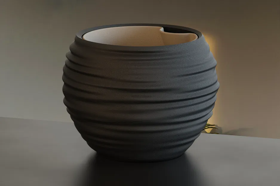 Chậu Japandi Wabi-Sabi tự tưới nước (kèm insert) - Image 5