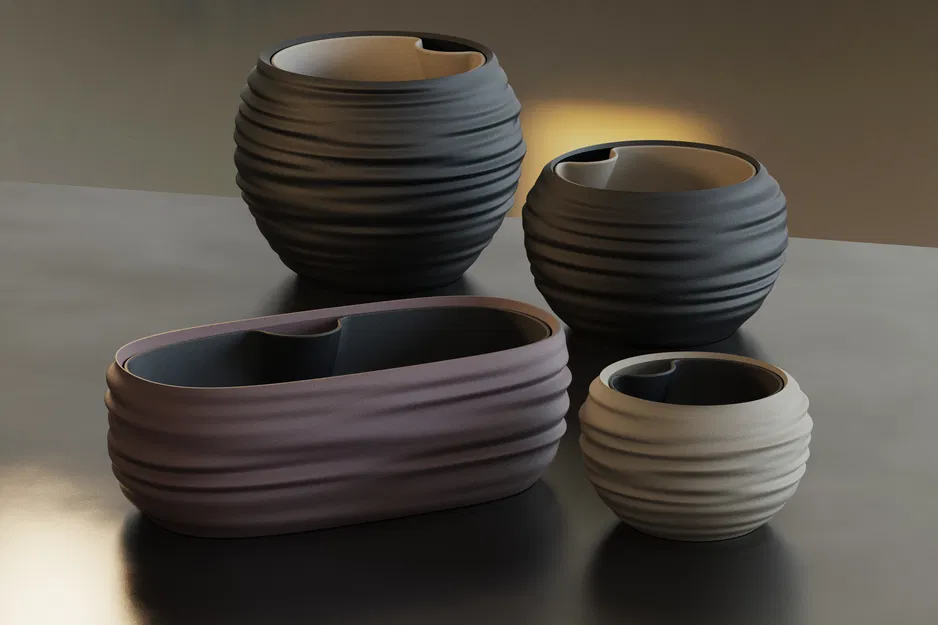 Chậu Japandi Wabi-Sabi tự tưới nước (kèm insert) - Image 6