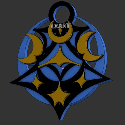 Móc khóa mắt X mặt trăng / nguyệt thực – tác phẩm gốc