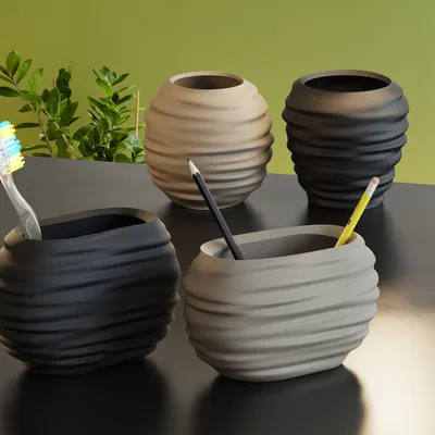 Ống Đựng Bút & Ly Đựng Cọ Japandi Wabi-Sabi Hiện Đại