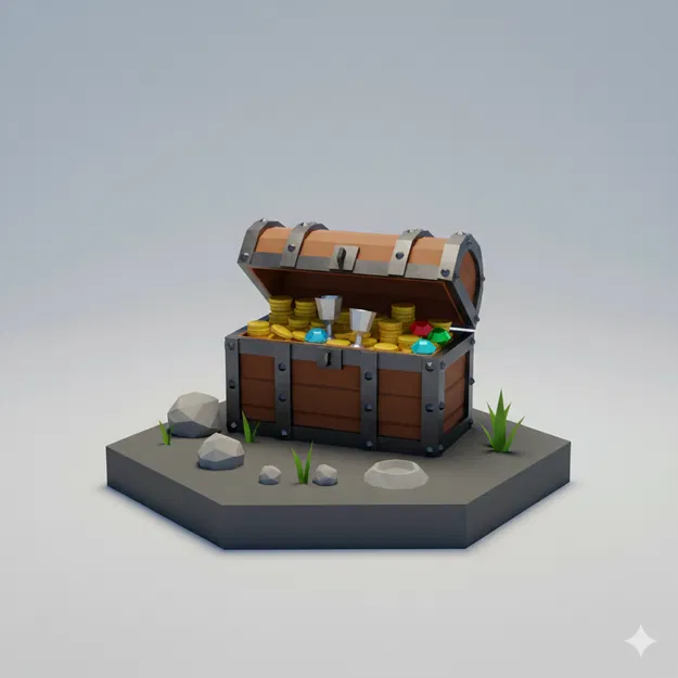 Rương Báu Low Poly (Treasure Chest Low Poly) - Image 1