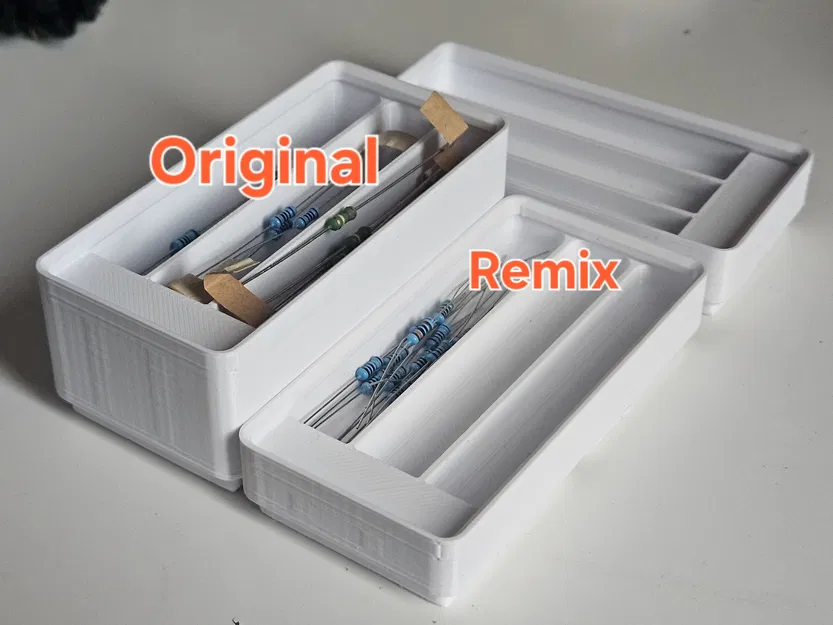 Khay chia điện trở nhỏ có thể xếp chồng cho Gridfinity - Image 1