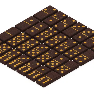 Bộ Domino Sang Trọng với Inlay Vàng Chính Xác