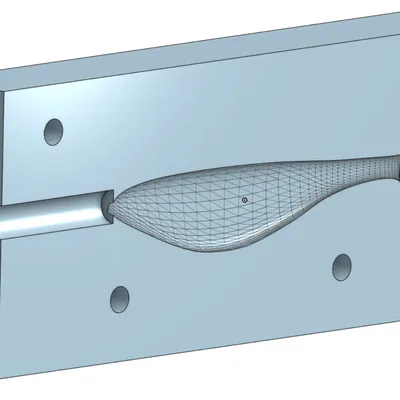 Khuôn Shad Softbait 9cm in 3D (Fishing Softbait Shad Mold 9cm)