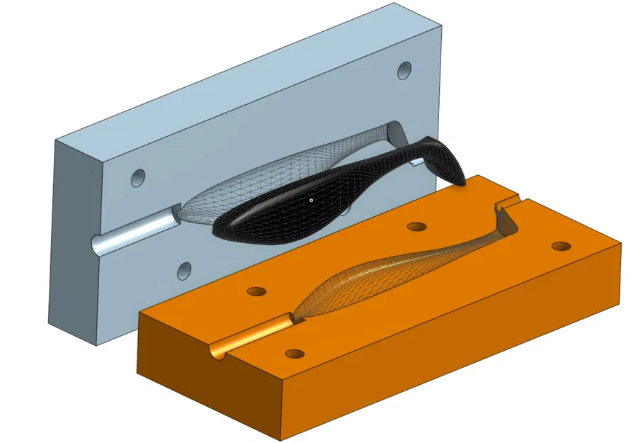 Khuôn Shad Softbait 9cm in 3D (Fishing Softbait Shad Mold 9cm) - Image 6