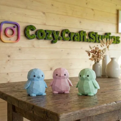 Chim Cánh Cụt Dễ Thương ♡ - Decor Origami Hình Học