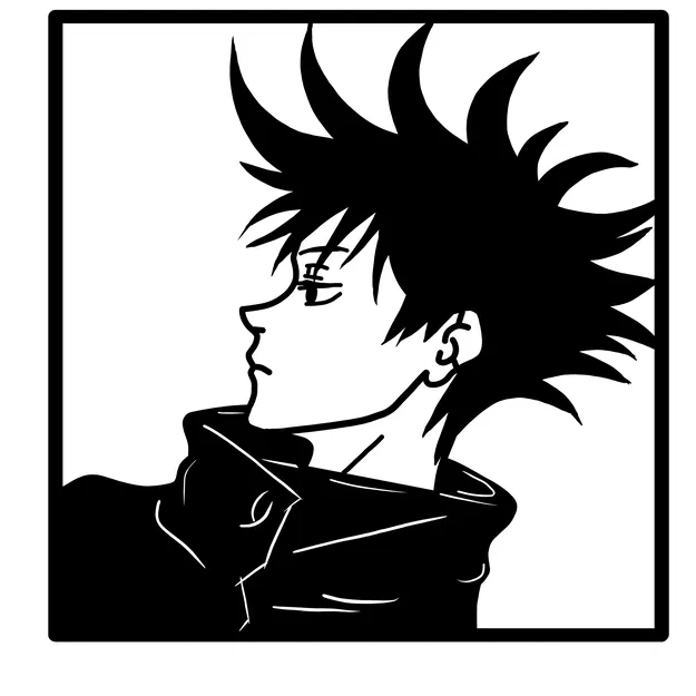 Silhouette Megumi Fushiguro DXF — Laser Cut Jujutsu Kaisen - Image 1