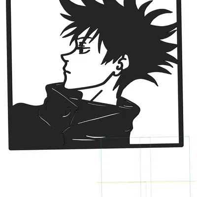 Silhouette Megumi Fushiguro DXF — Laser Cut Jujutsu Kaisen
