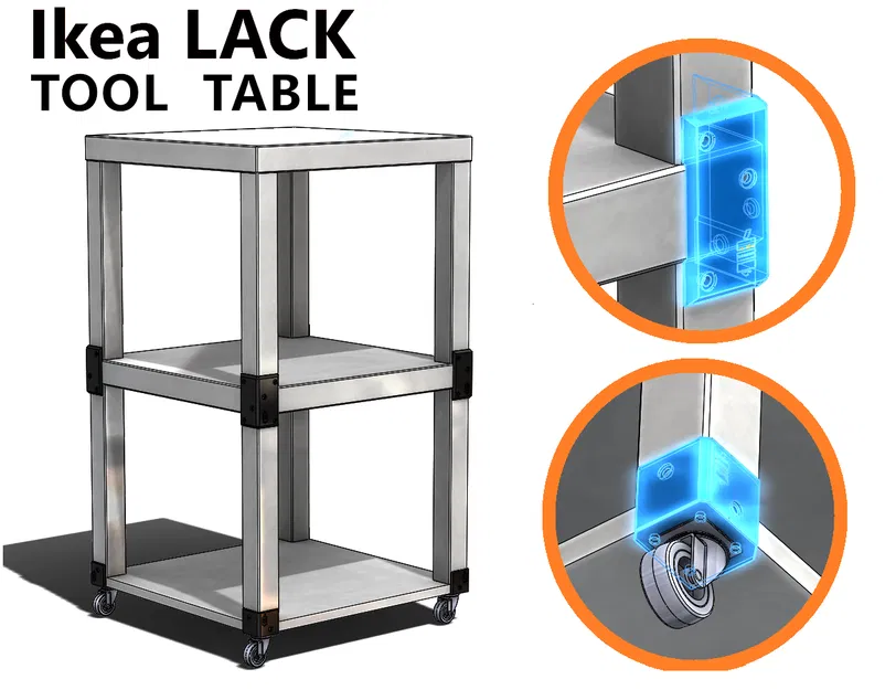 Bộ pát (bracket) Ikea LACK Tool Table - Image 1