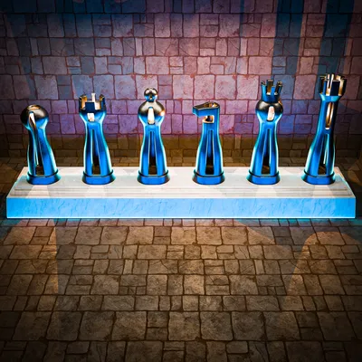 Bộ quân cờ vua phong cách tương lai (Futuristic chess figures)