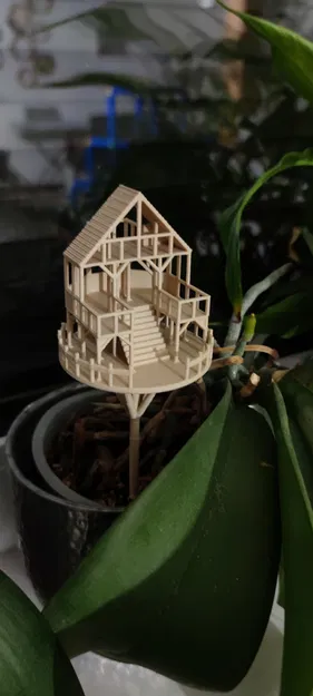 Mini Treehouse Trang Trí Chậu Cây Phong Cách Western - Image 1